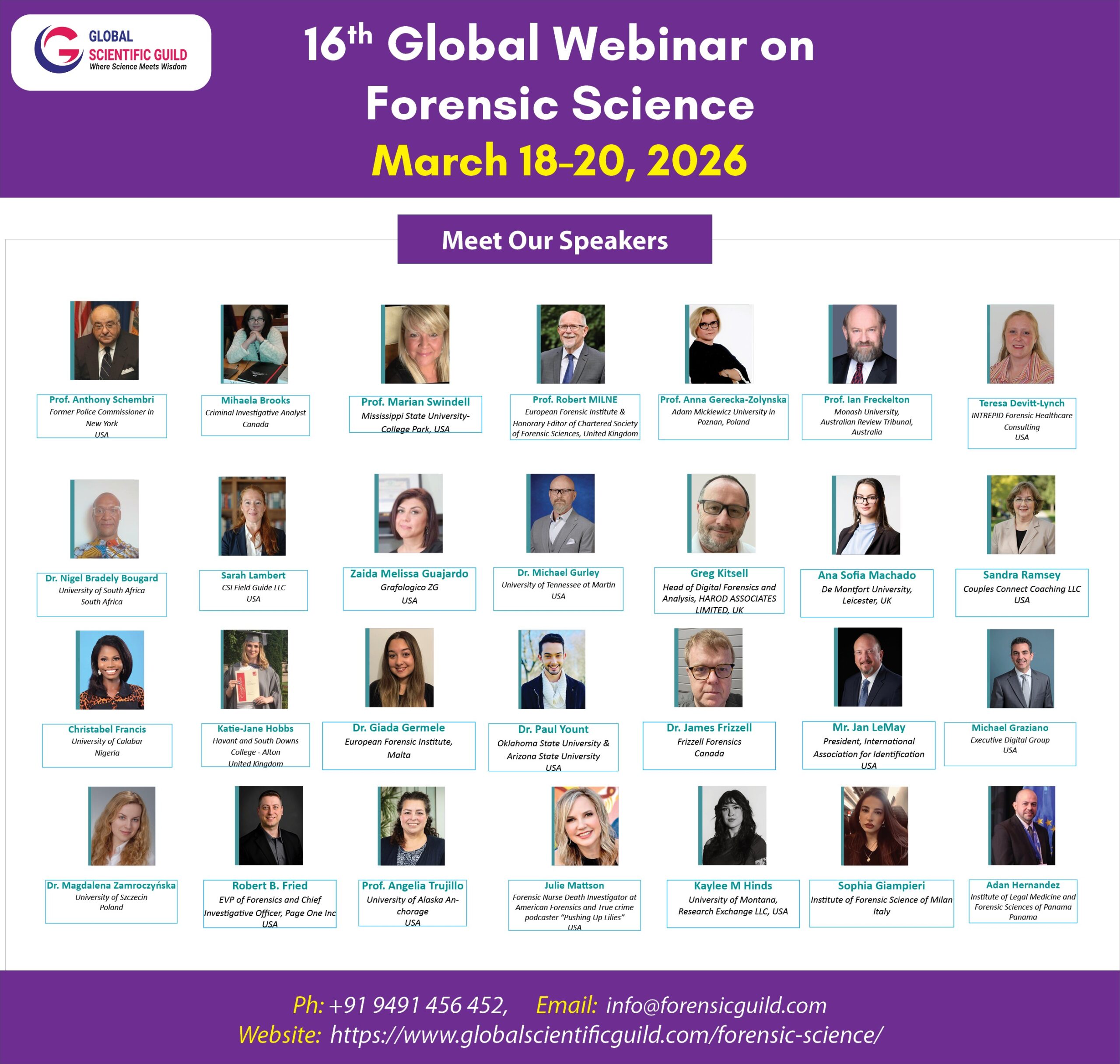 16th Global Webinar on Forensic Science