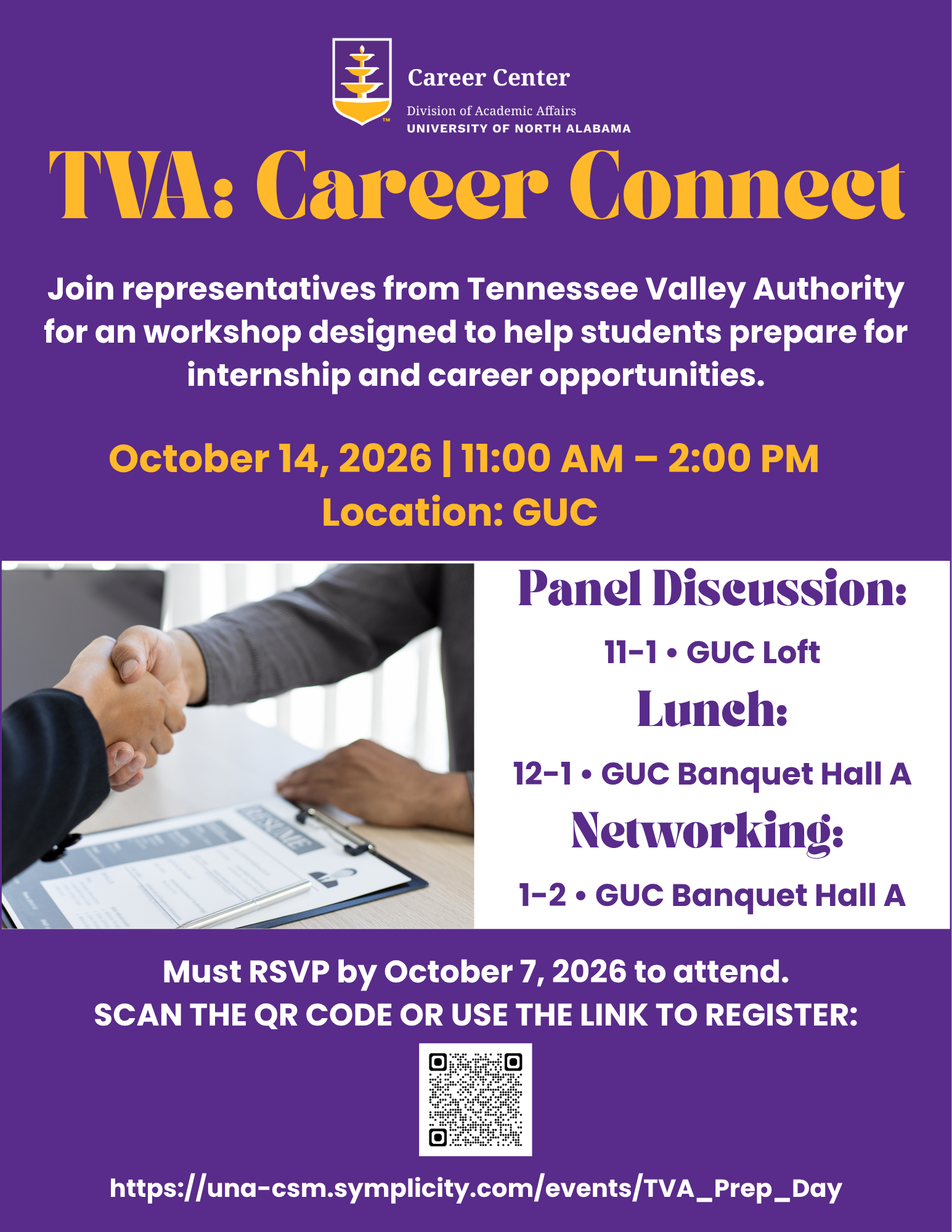 TVA Connect from 11a-2p in the GUC Loft and Banquet Hall A